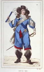 XIII. Lajos (1601-1643), francia király portréja, 1830-as metszet