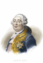 XVI. Lajos portréja. Metszet 19. század.