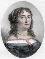 Madame de Scudery (1607-1701) portréja - Madame de Scudery (vagy Madeleine de Scuderi (1607 - 1701), francia betűs nő portréja)