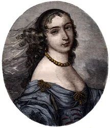 Marguerite Hessein, Madame de la Sabliere (1636-1693) francia Salonniere portréja. századi metszet.