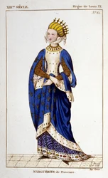 Marguerite de Provence (1221 - 1295), francia királynő portréja.
