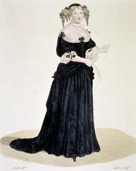 Marie de Rabutin-Chantal (Rabutin Chantal), Marquise de Sevigne dit Madame de Sevigne (1626-1696), betűs nő portréja. Gravírozás Magángyűjtemény