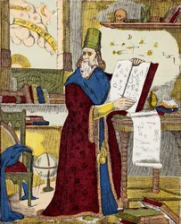 Michel de Notre Dame (Nostradamus) francia asztrológus portréja - Nostradamus, Michel de Notre Dame (1503-1566) francia asztrológus és orvos portréja - Metszet