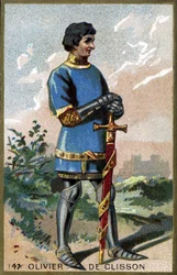 Olivier de Clisson (1336 - 1407) portréja. A 19. század végének kromolitográfiája.