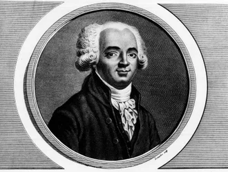Pierre Louis Manuel (1751-1793), a Seine képviselője a Nemzeti Konventben. Metszet „A francia forradalom történelmi festményeinek teljes gyűjteménye, három kötetben” című műben. 1804.