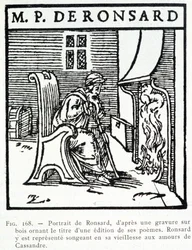 Pierre de Ronsard portréja Cassandre szerelmének régi gondolkodása - fametszet
