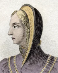 Izabella kasztíliai királynő (1. Izabella katolikus) portréja (1451-1504). századi metszet.