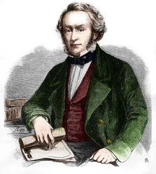 Richard Cobden portréja. brit közgazdász és politikus (1804-1865). Metszet 1866-ból.