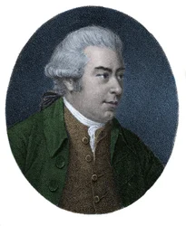 Sir Joseph Banks (1743-1820) angol felfedező és természettudós portréja. századi színes metszet.