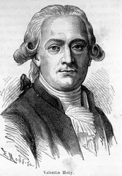 Valentin Hauy francia pedagógus (1745-1822) portréja, aki a vakok nevelésének szentelte magát.