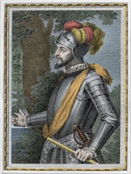 Vasco Nunez de Balboa spanyol hódító (1475-1517) portréja – Metszet XIX.