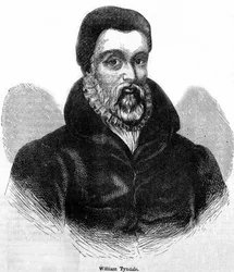 William Tyndale (Tindale) (1494-1536), walesi teológus és műfordító portréja. századi metszet.