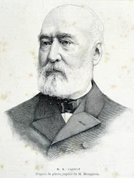 Lazare Hippolyte Carnot (1801-1888) francia politikus portréja. Metszet Mourgeon fényképe után.