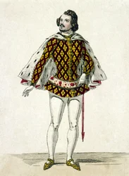 Gilbert-Louis Duprez francia tenor (1806-1896) portréja Fernando szerepében Donizetti „Kedvenc” című művének harmadik felvonásában Párizsban. 1838.