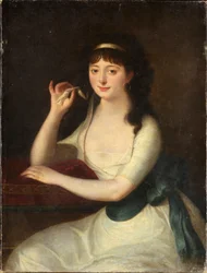 Luigia Pallavicini genovai arisztokrata portréja (1772-1841) Márkiné és költők múzsája Névtelen festmény. 19. század. Gének, Galleria d