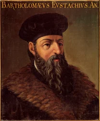 Bartolomeo Eustachi (Barthelemy Eustache) olasz anatómus és orvos portréja (1505-1574) Névtelen festmény. 16. századi Padova, Universite Italy – Bartolomeo Eustachi (1505-1574) olasz anatómus és orvos portréja. Névtelen festék
