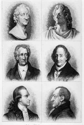 Goethe portréi. SD. századi metszet.