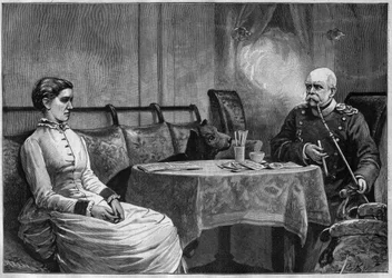 Otto von Bismarck herceg (1815-98) és felesége, Johanna (1824-94) - metszet 1887