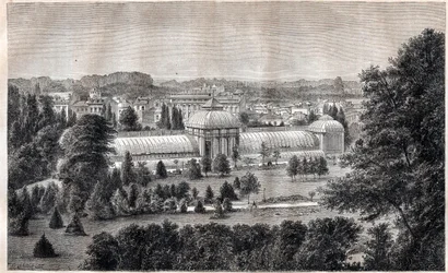 Bordeaux nyilvános kertje - Jardin public - Bordeaux - metszet 1867 körül