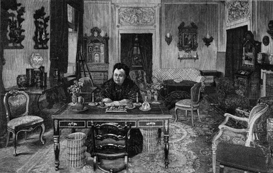 Viktória angol királynő a firenzei Villa Palmieriben 1893-ban.