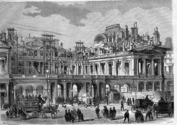 A párizsi királyi palota (Palais-Royal) rekonstrukciós munkái. Metszet a „” L