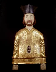 Szent Jusztin ereklyetartó mellszobra