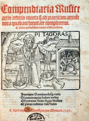 Pythagoras ábrázolása a Compendiara musica-ból (1516)