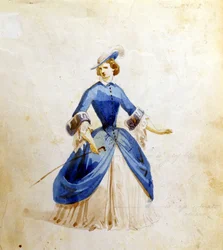 Violetta ábrázolása Giuseppe Verdi „La Traviata” című operájában. 1855