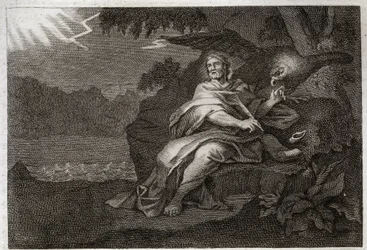 Royaumont Biblia, Újszövetség: Szent János evangélista a sassal. Illusztráció 1811-ből.