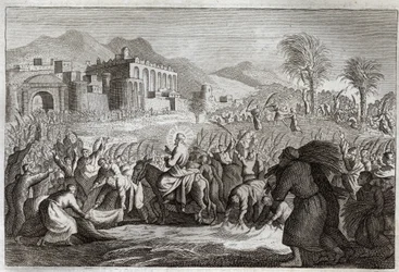 Royaumont Biblia, Újszövetség: Jézus Krisztus diadala. Jézus bejárata Jeruzsálembe. Illusztráció 1811-ből.