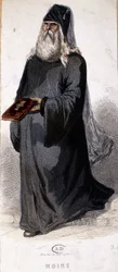 Orosz ortodox szerzetes. Metszés