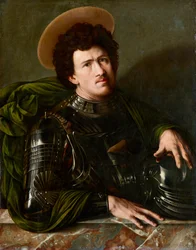 ""Szent György"" Névtelen festmény 1540 körül - Olaj, fa, 93,5x73,5 cm Művészettörténeti Múzeum, Bécs