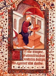 Szent Márk miniatűr a portugál I. (Duarte) Eduárd óráiból (1391-1438) 15. századi Lisszabon, Torre do Tombo