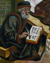 Scribe, francia-rajnai művészet, Részlet