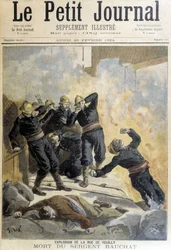 Bauchat őrmester a rue de Reuilly utcában történt robbanás után a tűzoltók közben életét vesztette. Az 1894-es „Kis Napló” illusztrációja.