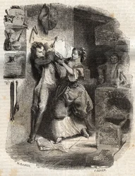 Bekente az arcom, és mindez finom volt - Illusztráció a „” vallomásokhoz”, Jean-Jacques (Jean Jacques) Rousseau (1712-1778) - 1849-es metszet