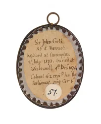 Sir John Gell 1650 körül (miniatűr fémen)