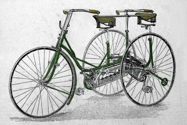 Tandem tricikli modell.