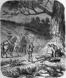 Bourbon és Bayard hercege haldoklik