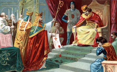 Jámbor Róbert király (kb. 970-1031), francia király kiközösítése 997-ben.