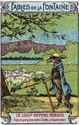 A farkas Berger lett - Jean de La Fontaine (1621-95) meséi - A 19. század végi magángyűjtemény kromolitográfiája