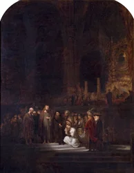 A házasságtörésen elkövetett nő (Rembrandt nyomán), 1845 körül