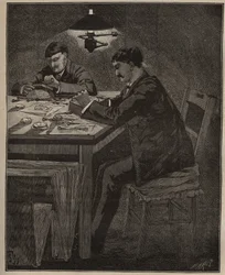 A lapidárium művészete: camee shell metszet (camee-shell). Metszet 1885-ből Adolphe BITARD „” Les arts et metiers illustres” című könyvébe.