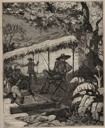 A lapidárium művészete: gyémántok mosása Brazíliában Adolphe BITARD „Les arts et métiers illustrés” című művében, 1885-ben (metszet)