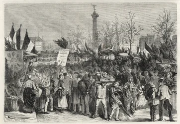 A párizsi Boulevard Bourdon sonkavásár (Place de la Bastille) - 1868 -