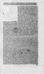 Jeles férfiak élete. Plutarch di Cheronee könyvének oldala, más néven „párhuzamos életek”. 1495.