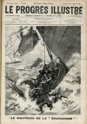 A Transatlantic hajótörése Az 1898. júliusi „Burgundi” metszet a „The illustrious progress””-ban.