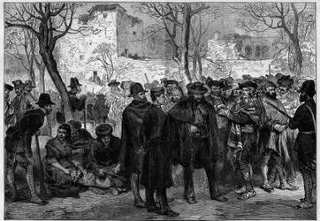 Harmadik karlista háború (1872-1876): karlista foglyok a granadai Alhambre-ben.