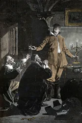 Harmincéves háború: Wallensteint figyelmeztették - Harmincéves háború (1618-1648): Bohémában elszigetelve, Albrecht (Albert) von Wallenstein (Waldstein) (1583-1634) a bizonytalanság és a babonák martatta, orvosok és asztrológusok körülvéve