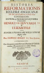 Címlap "Az anglikán egyház reformációjának története...", Genf